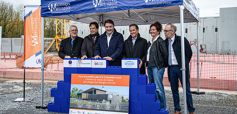 image actuléi pose de la première pierre réseau de chaleur en 2025 sur le territoire de Limoges Métropole 
